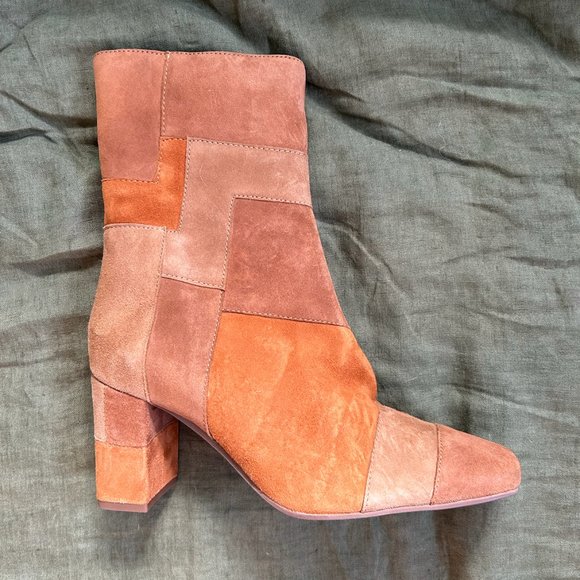 NEW with BOX Seychelles Patchwork Suede Boot - Picture 1 of 4